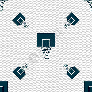 篮球篮板图标标志 具有几何纹理的无缝模式 韦克托团队运动分数游戏插图娱乐竞赛篮子图片