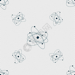 物理原子大爆炸图标标志 具有几何纹理的无缝模式 韦克托力量科学星星插图按钮实验室技术化学粒子学习图片