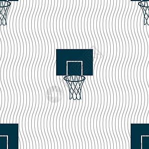 篮球篮板图标标志 具有几何纹理的无缝模式 韦克托游戏团队分数运动篮子娱乐竞赛插图图片