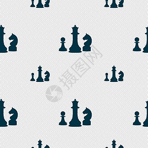 国际象棋游戏图标标志 具有几何纹理的无缝模式 韦克托国王主教智力用户战略网络运动战术棋盘女王图片