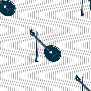 巴拉莱卡琴图标标志 具有几何纹理的无缝模式 韦克托音乐会国家乡村等距民间木头娱乐音乐家乐队音乐图片