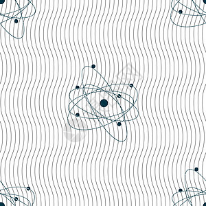 物理原子大爆炸图标标志 具有几何纹理的无缝模式 韦克托实验室技术化学粒子活力科学按钮力量黑色电子图片