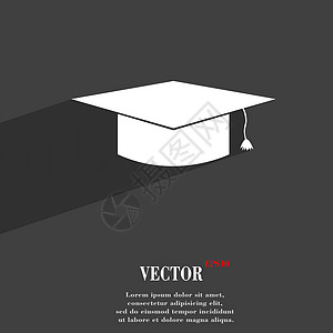 平坦的现代网络设计 有长阴影和文字空间 矢量Victor学习智慧流苏按钮意义智力成就学生大学学校图片