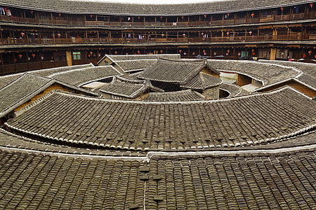 福建土楼纪念碑住宅大厅遗产少数民族土壤旅游房子文化曲线图片