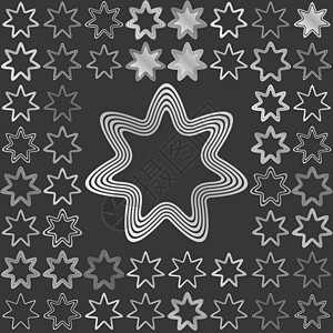 银线星标志设计系列金属合金多边形宗教线条精神界面星座按钮标识图片
