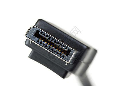 白色背景上隔离的计算机插件的详细细节电子绳索金属别针连接器屏幕网络电气技术插座图片