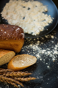 小麦面包的面包成分粮食作品谷物美食面粉饮食烘烤小麦食物烹饪图片