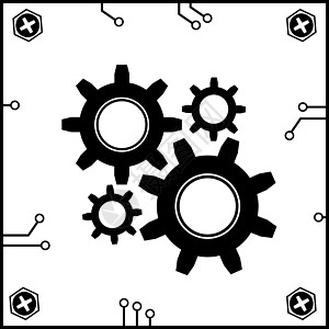 齿盖配置框架圆圈螺栓坚果芯片维修艺术黑色技术图片