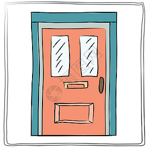 旧门插图向量 特写木做涂鸦窗户收藏绘画门把手房子房间艺术漫画门户网站图片