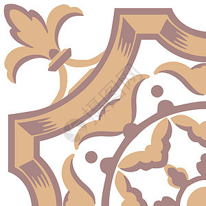 葡萄牙瓷砖图案 复古背景维多利亚时代的陶瓷砖材料马赛克婚礼墙纸插图建筑学正方形几何邀请函艺术图片