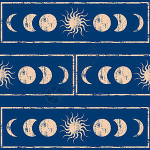 神圣的几何学 太阳和月亮 无缝背景月相宇宙射线术士八字魔法世界塔罗牌轨道圆圈图片