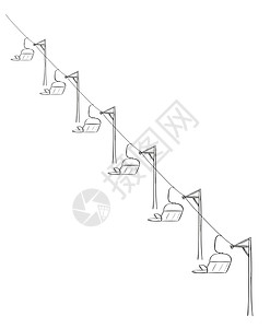 索道草图白色旅游座位旅行天空铅笔假期运输插图天线图片