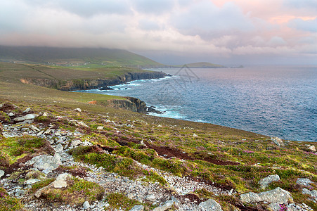 爱尔兰西海岸Dingle半岛伯爵的风景图示悬崖岩石旅游海岸天气海景海洋天空海浪旅行图片