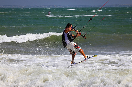 肯泰瑟弗在行动风筝冲浪者海滩木板飞行自由活动活力比赛力量图片