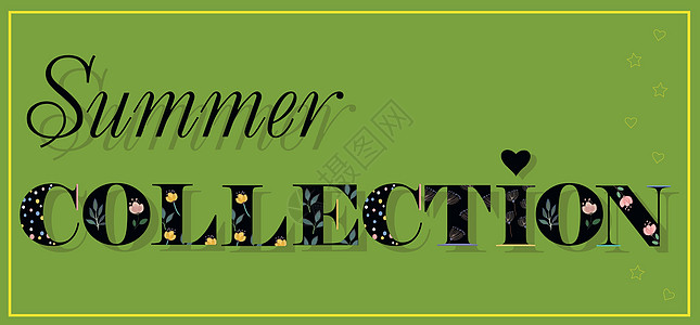 给夏日收藏作记号 黑花信风格装饰品字母字体艺术衣服复古时尚潮人花朵图片
