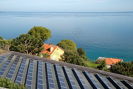 太阳能电池板和海洋太阳能阳光光伏板太阳穴发电生态图片
