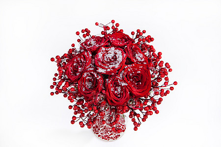 玫瑰花团花瓣红色作品浆果植物群白色玫瑰生活背景图片