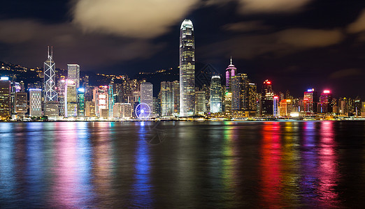 香港晚上的天线场景办公楼旅游港口城市旅行金融摩天大楼码头建筑学图片