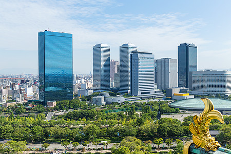 大阪市城市公园天际全景商业景观市中心办公室建筑物地标图片