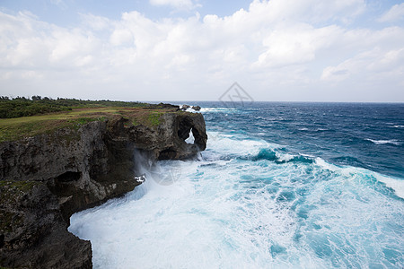 曼萨角海浪日落波纹码头海湾岩石村庄风暴海景地标图片