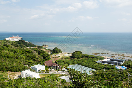 冲绳村酒店天线海景天际村庄建筑阳光植物海洋晴天图片