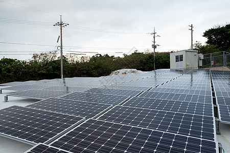 屋顶上的太阳能电池板高科技能源活力气候安装细胞环境生态力量工业图片