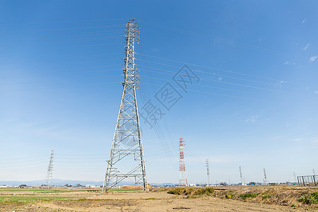 蓝色天空的电线工程网格国家危险网络电缆电源线基础设施活力电气图片