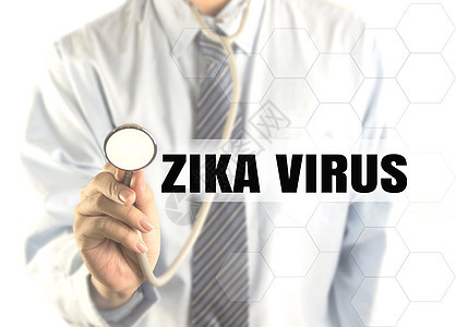 用ZIKA VVIUS字写着模糊的医生图片