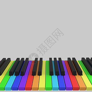 彩虹色的钢琴键盘钥匙伽马合成器音乐彩虹艺术白色乐器黑色娱乐图片