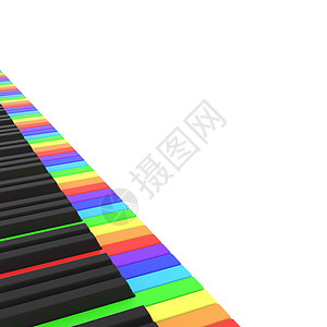 彩虹色的钢琴键盘钥匙白色黑色彩虹伽马乐器插图音乐娱乐合成器图片