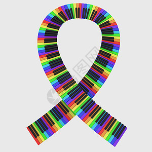 彩虹色的钢琴键盘插图白色合成器音乐黑色伽马彩虹娱乐乐器艺术图片