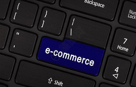 电子商务和在线购物概念店铺销售客户零售顾客蓝色笔记本网络键盘网店图片