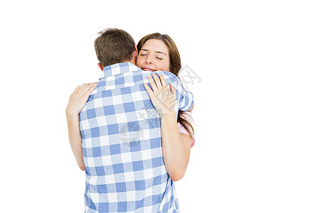 快乐的一对年轻情侣互相拥抱乐趣服装男性女性亲密感娱乐女士情人微笑夫妻图片