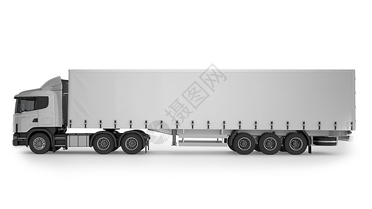 白色背景的大型运货卡车货车送货服务驾驶小样速度车轮旅行土地车辆图片