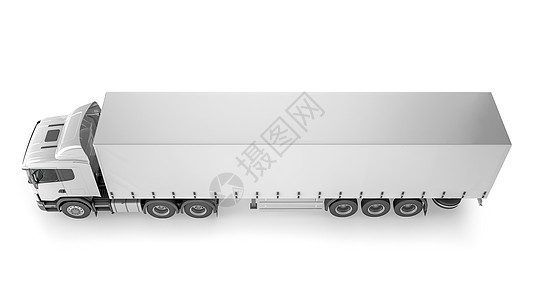 白色背景的大型运货卡车车轮速度货车绘画土地车辆交通旅行服务小样图片