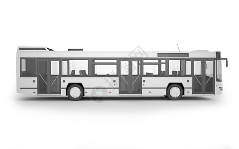 以白色背景 3D 插图模拟公交车小样驾驶草图教练货车旅行推广旅游玻璃货运图片