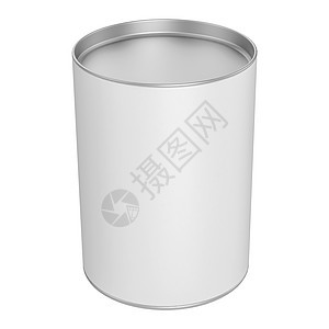 铁盖的锡罐 装饰嘲笑标签白色灰色插图商业小样圆柱包装金属图片
