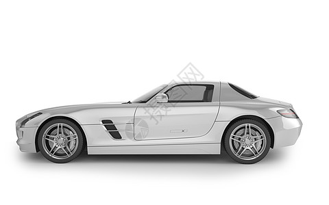 运动车在白色背景上模拟 3D插图商业玻璃汽车营销城市车辆品牌广告旅行驾驶图片