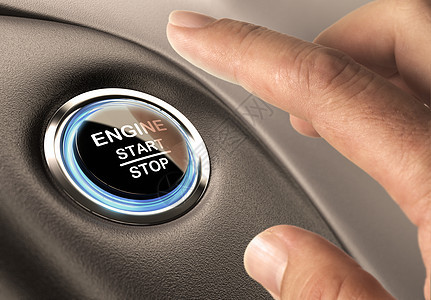 启动按键摩托车电子按钮力量黑色车辆手指起动机蓝色汽车图片