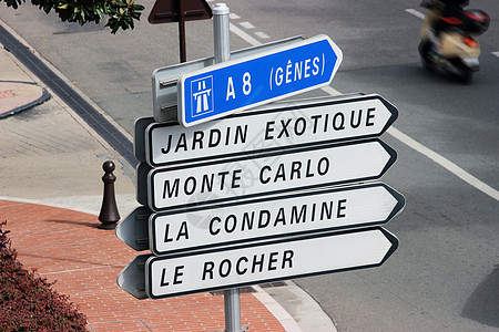 摩纳哥的路标中心街道旅游地标招牌旅行基因假期城市图片
