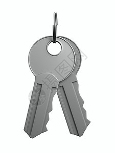 白色背景上的孤立密钥 3D 图像秘密隐私保护房地产保障闩锁受保护金属安全挂锁图片