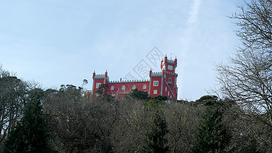 葡萄牙辛特拉世界古董堡垒地标旅行公园建筑学旅游蓝色建筑图片