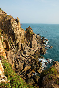 戴朗角 海 浦日 越南旅行岩石海滩园林黑色场景海景游客木甸石头旅游图片