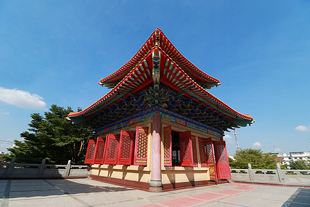 中国神庙 弯曲屋顶的装饰塔艺术边缘数字恶魔建筑遗产工艺雕像天空神话图片