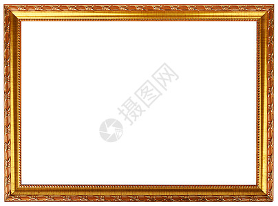 孤立在白色的金色复古框架 金框路易斯抽象设计艺术正方形绘画照片边界奢华博物馆木头手工古董图片