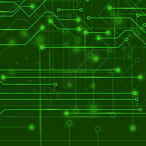 现代计算机技术绿色背景创新插图辉光工程耀斑科学界面电脑力量木板图片