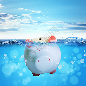 猪头银行在海上溺水背景图片