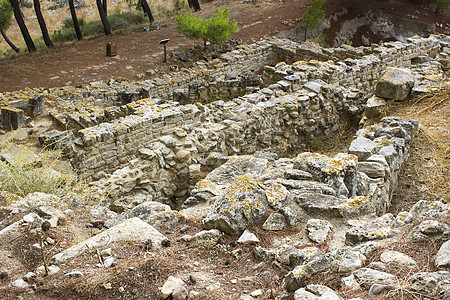 克里特岛古代城市Paistos或Festos历史神话考古学文明旅行考古石头废墟文化村庄图片