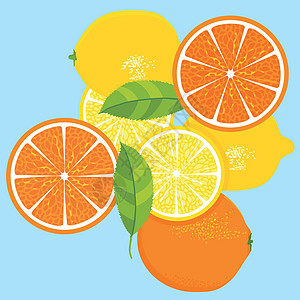 柠檬和橙水果橙子食物图片