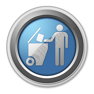 图标 按钮 平方图垃圾桶废物回收纽扣垃圾贴纸象形文字废纸容器笨蛋图片